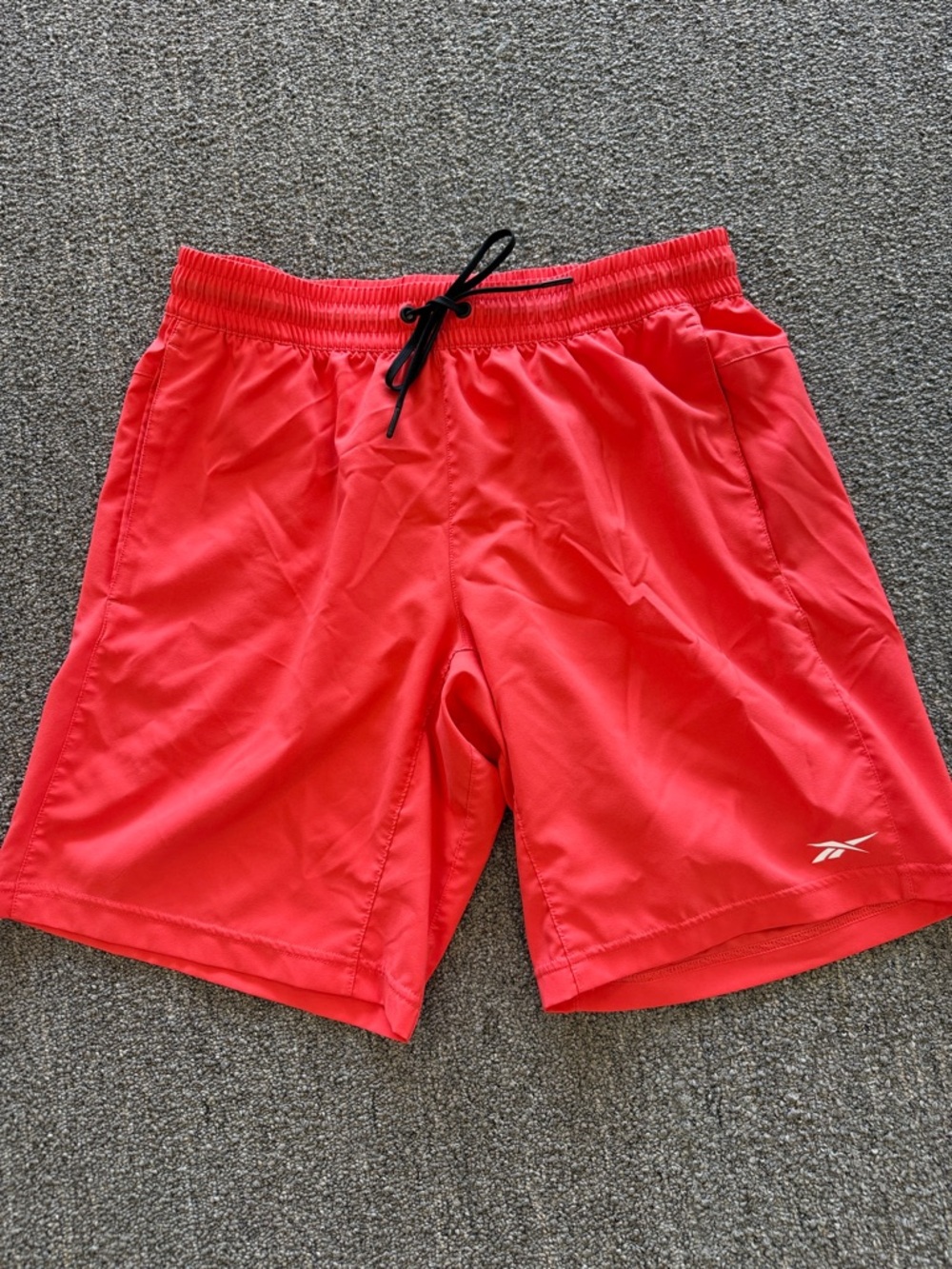 Reebok Red Men's Training Shorts with Black Drawstring